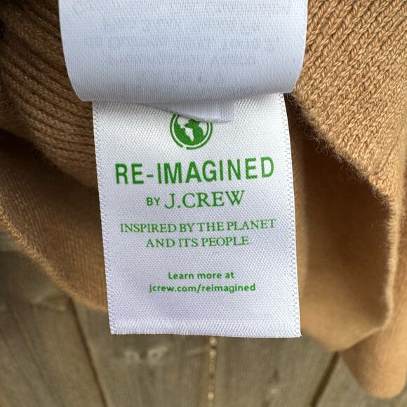 J. Crew Sweater Crew Neck Pullover Long Balloon Sleeve Tan Size Medium Classic - Picture 8 of 9